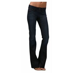 Joe’s Jeans Muse Wide Leg Flare Low Rise Jeans Dark Wash Jett Blue‎ Size 25